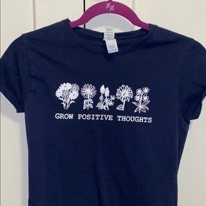 grow positive thoughts navy custom tshirt